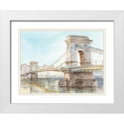 Iconic Watercolor Bridge I White Modern Wood Framed Art Print with Double Matting by Harper, Ethan