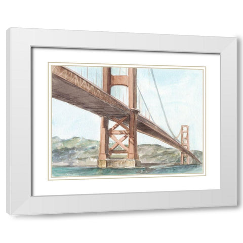 Iconic Watercolor Bridge III White Modern Wood Framed Art Print with Double Matting by Harper, Ethan
