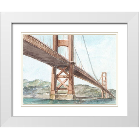 Iconic Watercolor Bridge III White Modern Wood Framed Art Print with Double Matting by Harper, Ethan