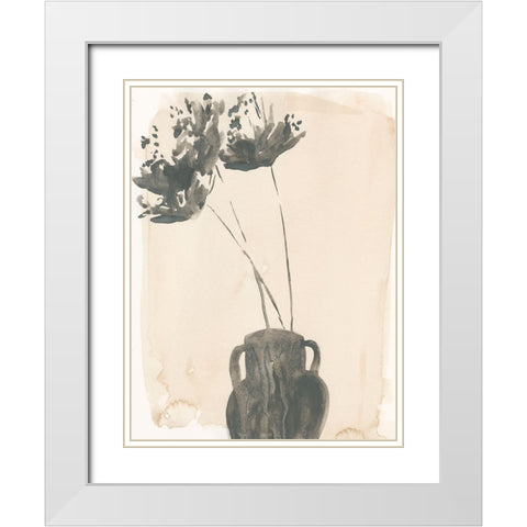 Grey Garden Vase II White Modern Wood Framed Art Print with Double Matting by Parker, Jennifer Paxton