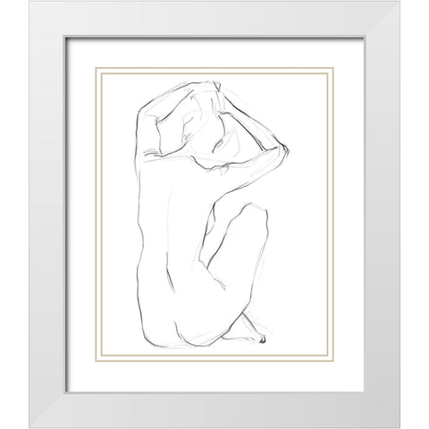 Muse I White Modern Wood Framed Art Print with Double Matting by Parker, Jennifer Paxton