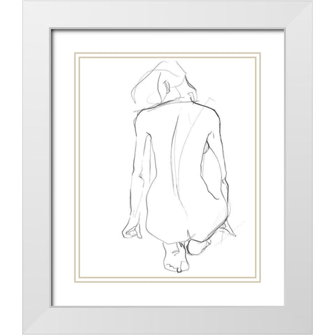 Muse II White Modern Wood Framed Art Print with Double Matting by Parker, Jennifer Paxton