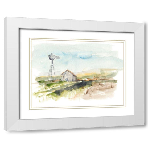 Rural Plein Air II White Modern Wood Framed Art Print with Double Matting by Harper, Ethan