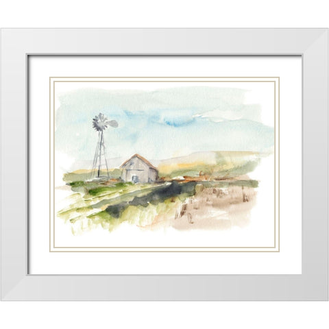 Rural Plein Air II White Modern Wood Framed Art Print with Double Matting by Harper, Ethan