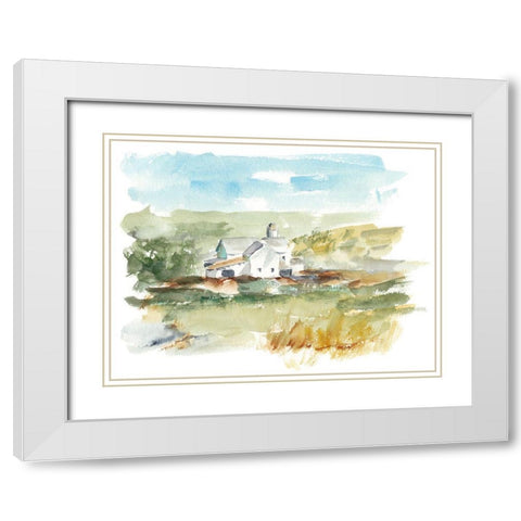 Rural Plein Air IV White Modern Wood Framed Art Print with Double Matting by Harper, Ethan