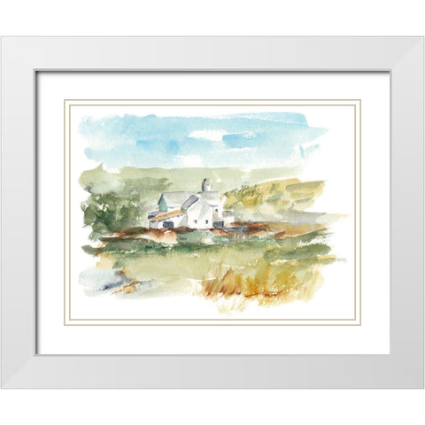 Rural Plein Air IV White Modern Wood Framed Art Print with Double Matting by Harper, Ethan