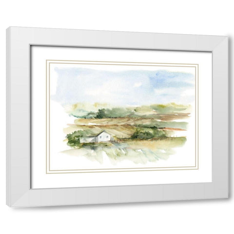 Rural Plein Air V White Modern Wood Framed Art Print with Double Matting by Harper, Ethan