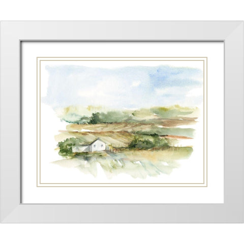 Rural Plein Air V White Modern Wood Framed Art Print with Double Matting by Harper, Ethan