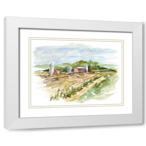 Rural Plein Air VI White Modern Wood Framed Art Print with Double Matting by Harper, Ethan