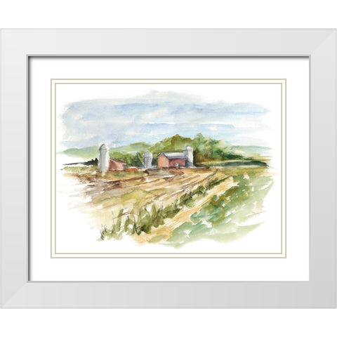 Rural Plein Air VI White Modern Wood Framed Art Print with Double Matting by Harper, Ethan