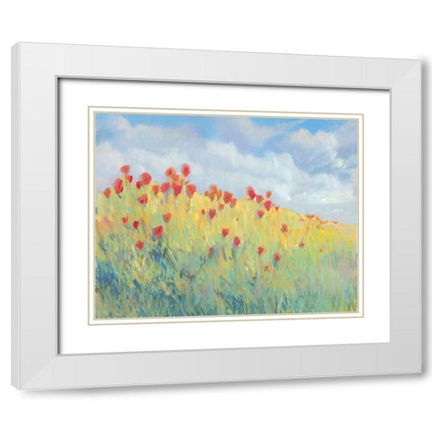 Summer Breeze Meadow I White Modern Wood Framed Art Print with Double Matting by OToole, Tim