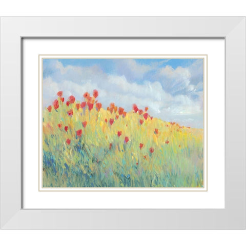 Summer Breeze Meadow I White Modern Wood Framed Art Print with Double Matting by OToole, Tim