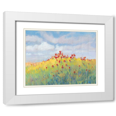 Summer Breeze Meadow II White Modern Wood Framed Art Print with Double Matting by OToole, Tim