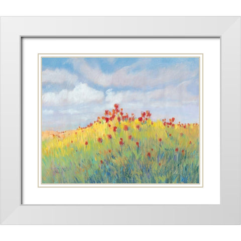 Summer Breeze Meadow II White Modern Wood Framed Art Print with Double Matting by OToole, Tim