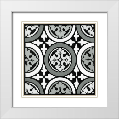 Non-embellish Renaissance Tile II White Modern Wood Framed Art Print with Double Matting by Vision Studio