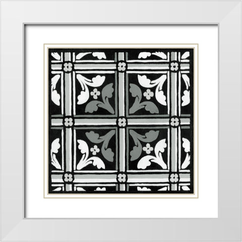 Non-embellish Renaissance Tile IV White Modern Wood Framed Art Print with Double Matting by Vision Studio