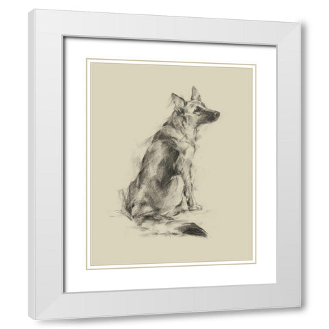 Puppy Dog Eyes V White Modern Wood Framed Art Print with Double Matting by Harper, Ethan
