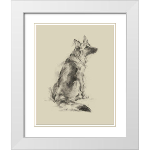 Puppy Dog Eyes V White Modern Wood Framed Art Print with Double Matting by Harper, Ethan