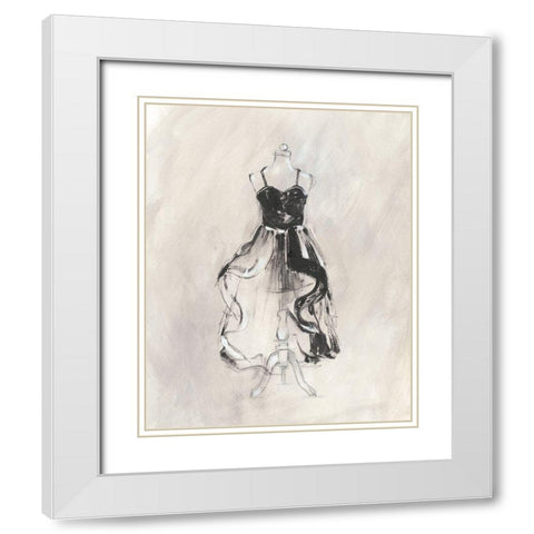 Black Evening Gown II White Modern Wood Framed Art Print with Double Matting by Harper, Ethan
