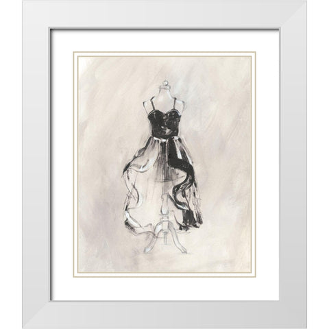 Black Evening Gown II White Modern Wood Framed Art Print with Double Matting by Harper, Ethan