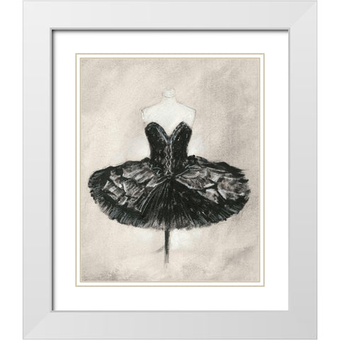 Black Ballet Dress I White Modern Wood Framed Art Print with Double Matting by Harper, Ethan