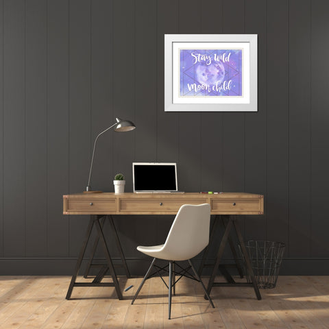 Moon Child II White Modern Wood Framed Art Print with Double Matting by Parker, Jennifer Paxton