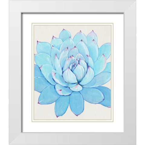 Pastel Succulent II White Modern Wood Framed Art Print with Double Matting by OToole, Tim
