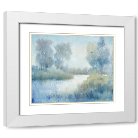 Morning at the Pond II White Modern Wood Framed Art Print with Double Matting by OToole, Tim