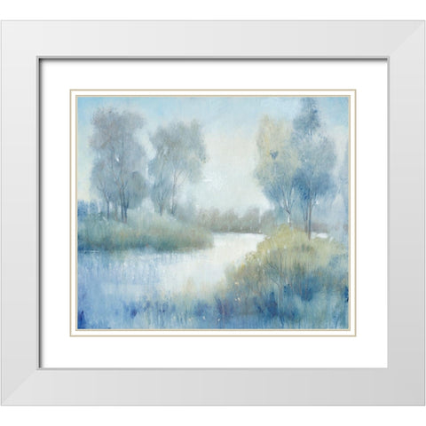 Morning at the Pond II White Modern Wood Framed Art Print with Double Matting by OToole, Tim