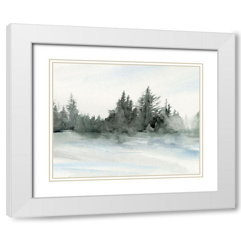 Evergreens in the Distance II White Modern Wood Framed Art Print with Double Matting by Parker, Jennifer Paxton