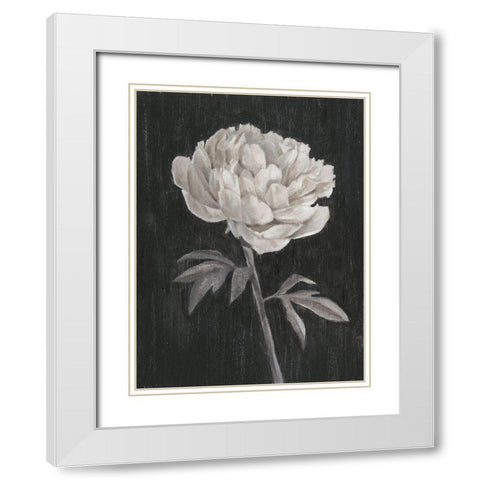 Black and White Flowers I White Modern Wood Framed Art Print with Double Matting by Harper, Ethan