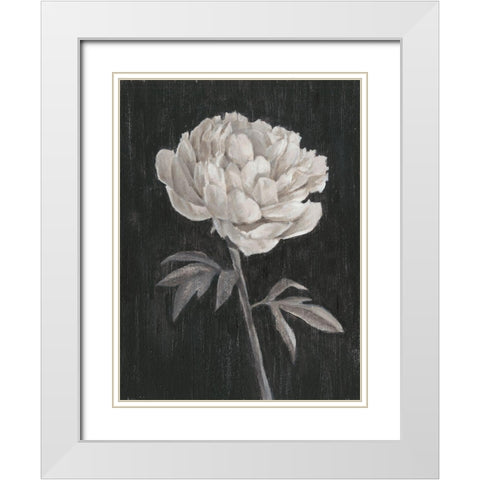 Black and White Flowers I White Modern Wood Framed Art Print with Double Matting by Harper, Ethan