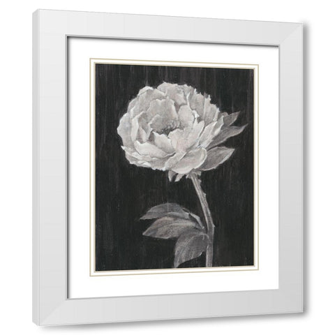 Black and White Flowers II White Modern Wood Framed Art Print with Double Matting by Harper, Ethan