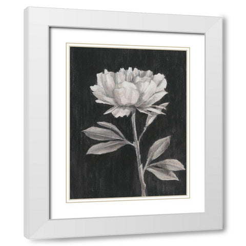 Black and White Flowers III White Modern Wood Framed Art Print with Double Matting by Harper, Ethan