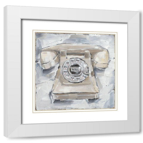 Retro Phone II White Modern Wood Framed Art Print with Double Matting by Harper, Ethan