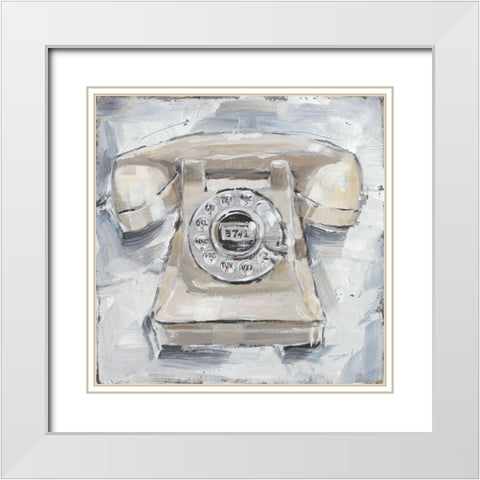 Retro Phone II White Modern Wood Framed Art Print with Double Matting by Harper, Ethan