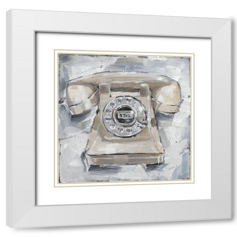 Retro Phone II White Modern Wood Framed Art Print with Double Matting by Harper, Ethan