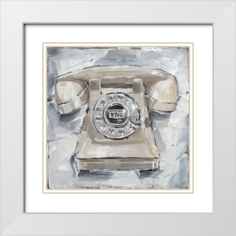 Retro Phone II White Modern Wood Framed Art Print with Double Matting by Harper, Ethan