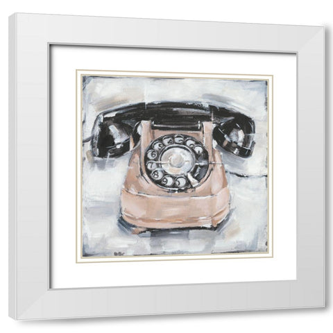 Retro Phone IV White Modern Wood Framed Art Print with Double Matting by Harper, Ethan