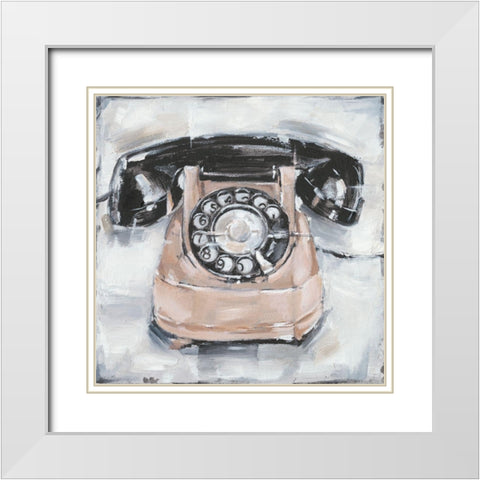 Retro Phone IV White Modern Wood Framed Art Print with Double Matting by Harper, Ethan
