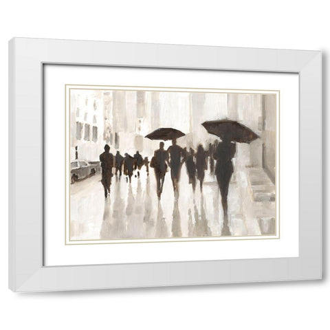 Clearing Rain White Modern Wood Framed Art Print with Double Matting by Harper, Ethan