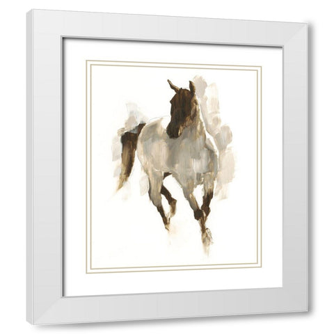 Rustic Horse I White Modern Wood Framed Art Print with Double Matting by Harper, Ethan