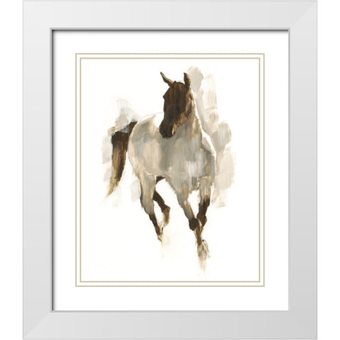 Rustic Horse I White Modern Wood Framed Art Print with Double Matting by Harper, Ethan