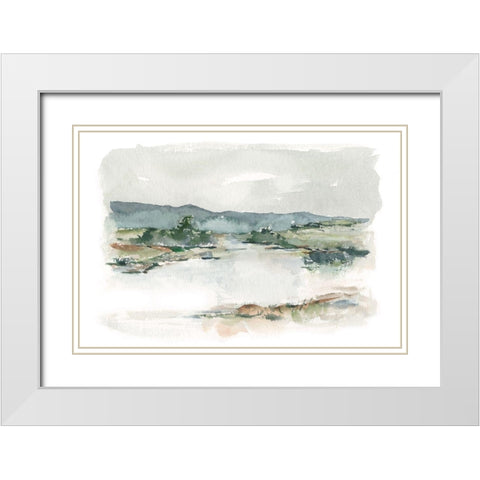 Overcast Lake Study I White Modern Wood Framed Art Print with Double Matting by Harper, Ethan