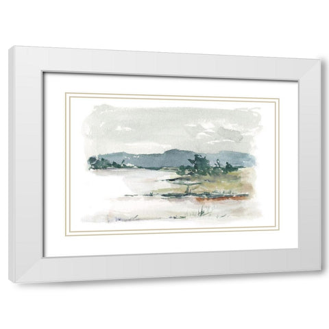 Overcast Lake Study II White Modern Wood Framed Art Print with Double Matting by Harper, Ethan