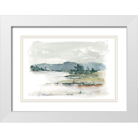 Overcast Lake Study II White Modern Wood Framed Art Print with Double Matting by Harper, Ethan
