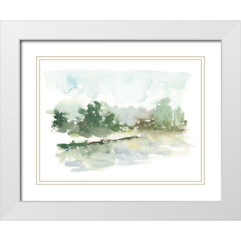 Spring Watercolor Sketch III White Modern Wood Framed Art Print with Double Matting by Harper, Ethan