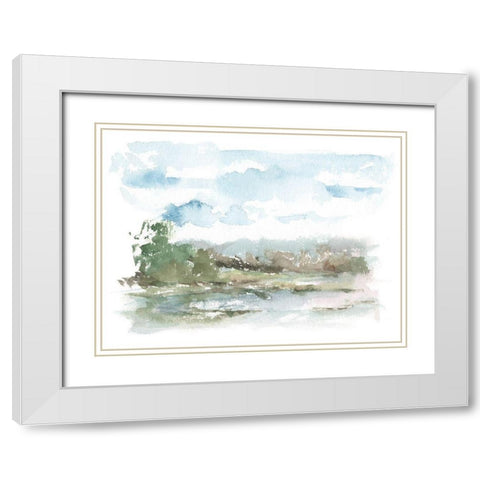 Spring Watercolor Sketch IV White Modern Wood Framed Art Print with Double Matting by Harper, Ethan