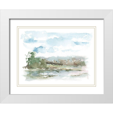 Spring Watercolor Sketch IV White Modern Wood Framed Art Print with Double Matting by Harper, Ethan