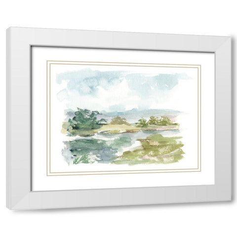 Spring Watercolor Sketch VI White Modern Wood Framed Art Print with Double Matting by Harper, Ethan